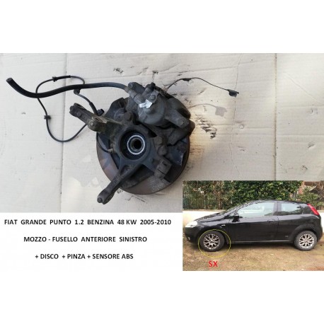FIAT GRANDE PUNTO 1.2 48KW HUB DE LA FUSÉE D'ESSIEU AVANT À JAMBES DE FORCE À GAUCHE