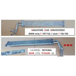 RADIATORE OLIO SERVOSTERZO BMW 5 7 F07 F10 F01 F02 BEHR 7570100 GT