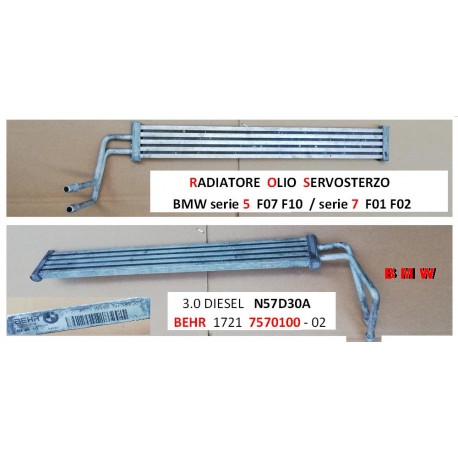 REFROIDISSEUR d'HUILE pour DIRECTION assistée BMW 5 7 F07 F10 F01 F02 BEHR 7570100 GT