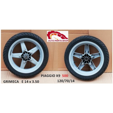 PIAGGIO X9 CERCHIO RUOTA ANTERIORE COMPLETA 14x3.50 120/70/14