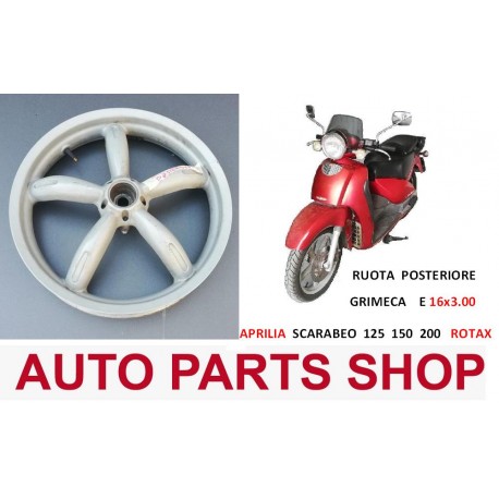 CERCHIO RUOTA POSTERIORE APRILIA SCARABEO 125 150 200 ROTAX 16 X 3.00 GRIMECA