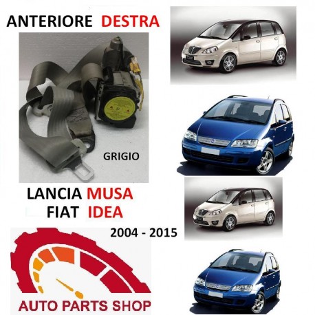 LANCIA MUSA FIAT IDEA CINTURA di Sicurezza Anteriore DESTRA GRIGIO