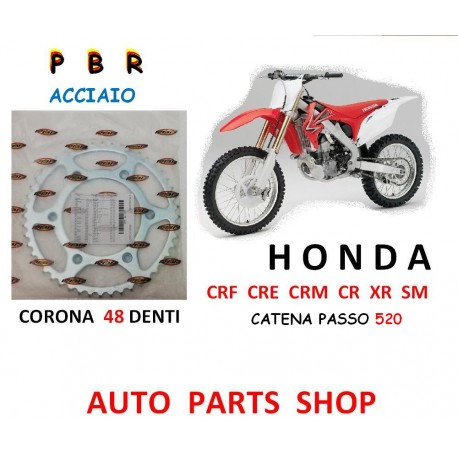 CORONA 48 Denti HONDA CRF CRE CRM CR XR SM Acciaio passo 520