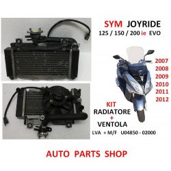 KIT RADIATORE + VENTOLA SYM  JOYRIDE 125/150/200 ie EVO   2007-2012