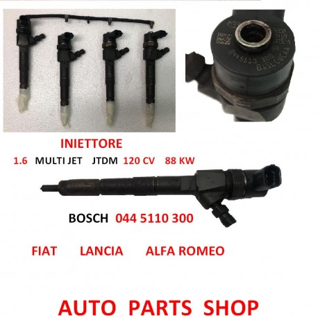 BOSCH 0445110300 INIETTORE 1.6 MULTIJET 120 CV 88 KW FIAT LANCIA ALFA