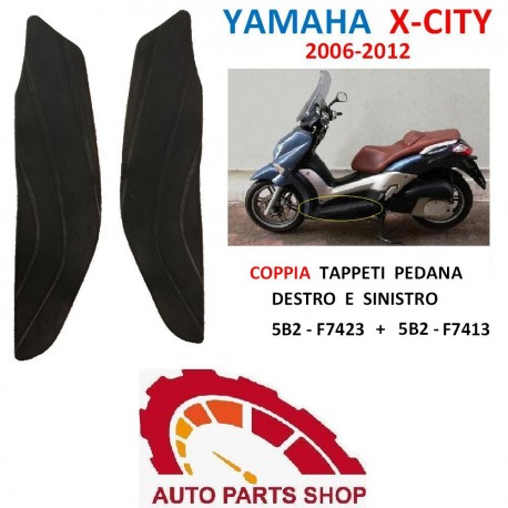 YAMAHA X-CITY 125-250 COPPIA TAPPETI GOMMA PEDANA ORIGINALI