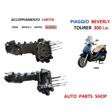 COPPIA CARTER MOTORE PIAGGIO BEVERLY TOURER 300 i.e. M28MM