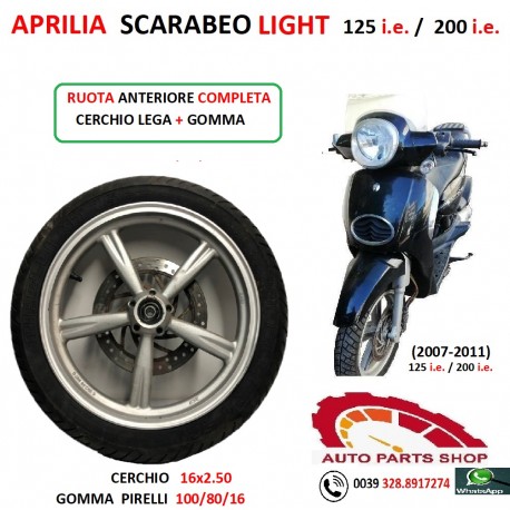 RUOTA ANTERIORE APRILIA SCARABEO LIGHT ( 2007-2011) GOMMA+CERCHIO