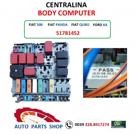51781452 CENTRALINA BODY COMPUTER FIAT 500 PANDA QUBO FORD KA