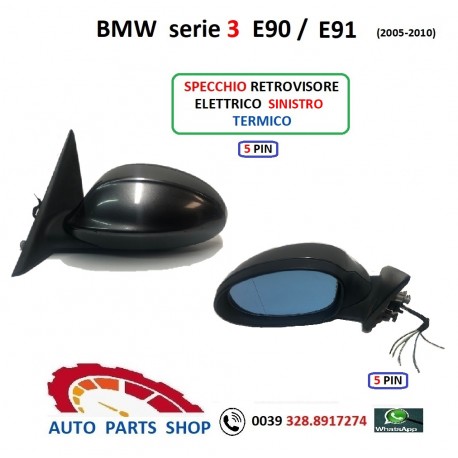 SPECCHIO RETROVISORE SINISTRO BMW 3  E90 / E91 (2005-2010) TERMICO
