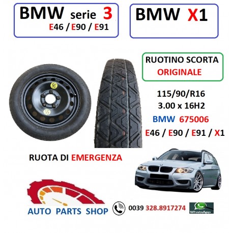 RUOTINO BMW serie 3 E90 E91 X1 RUOTA SCORTA 115/90/16 - 3.00X16H2