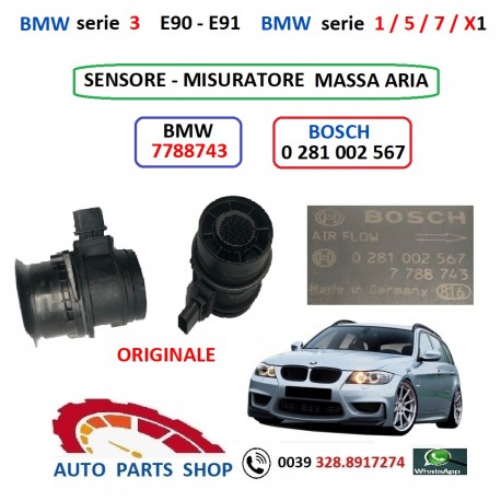 7788743 DEBIMETRO MISURATORE MASSA ARIA BMW serie 1 3 5 7 X1 BOSCH