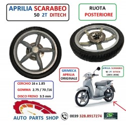 APRILIA SCARABEO 50 2T DITECH RUOTA POSTERIORE CERCHIO 16X1.85 DISCO GRIMECA
