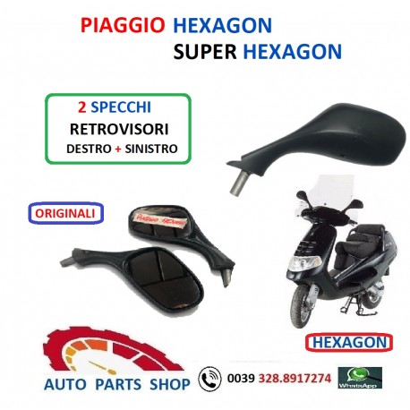 2 SPECCHI PIAGGIO HEXAGON COPPIA SPECCHIO DESTRO SINISTRO ORIGINALI