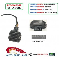 6H640D-12 REGOLATORE DI TENSIONE PIAGGIO VESPA LIBERTY BEVERLY HEXAGON