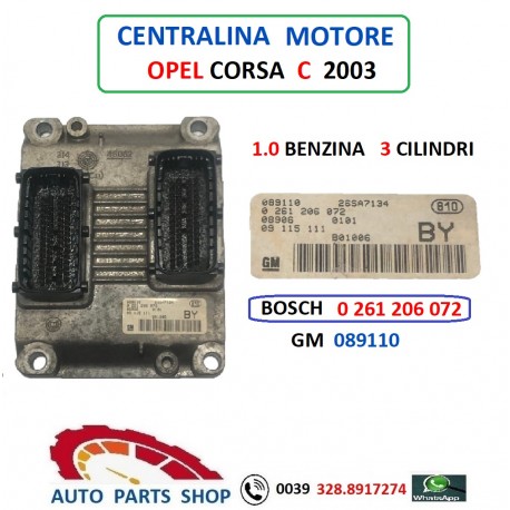 BOSCH 0261206072 CENTRALINA MOTORE OPEL CORSA C   1.0 BENZINA - X10XE