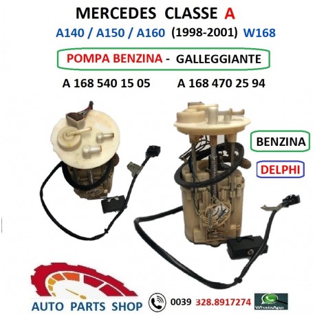 POMPA CARBURANTE BENZINA MERCEDES CLASSE A 140 150 160 W168 DELPHI