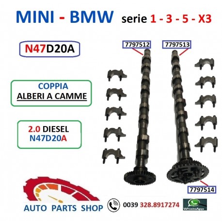 COPPIA ALBERI A CAMME BMW 1/3/5/X3 N47D20A -B-C- 2.0 DIESEL / MINI